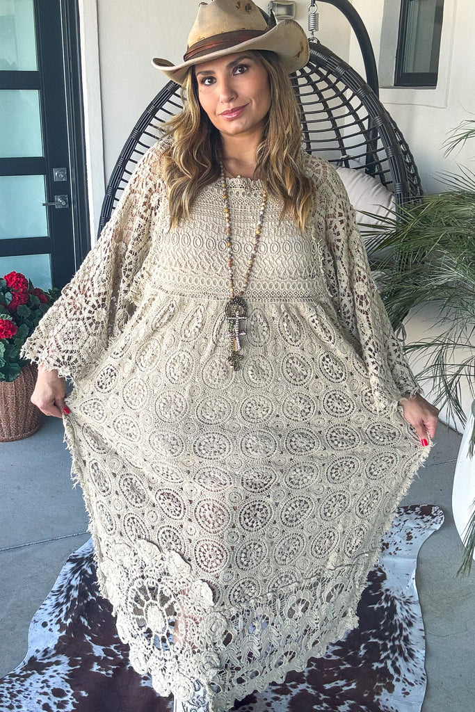 Whispering Lace Crochet Dress - 100% COTTON - MADE IN USA