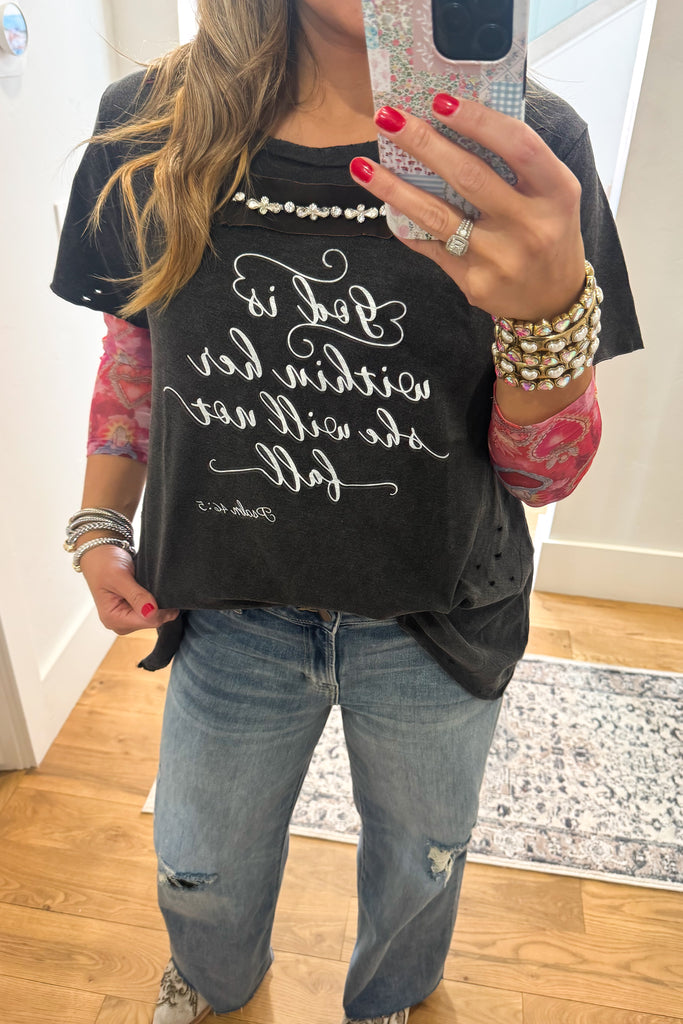 God is Within Her She Will Not Fall Psalm 46:5 - 100% Cotton - Made in USA