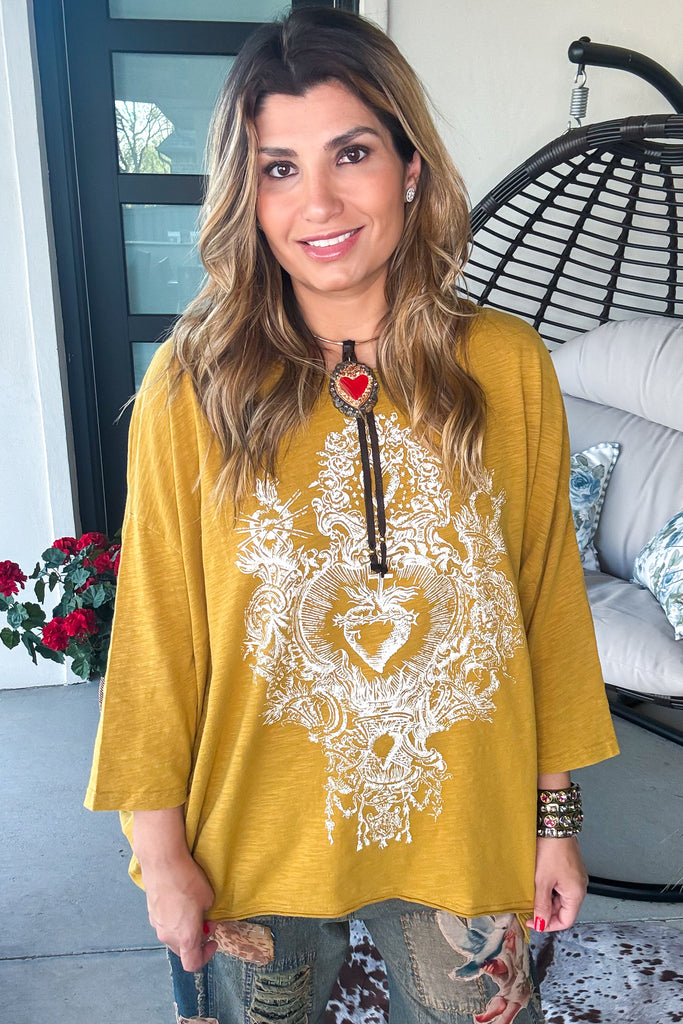 Sacred Heart Soul Oversized Top - 100% Cotton