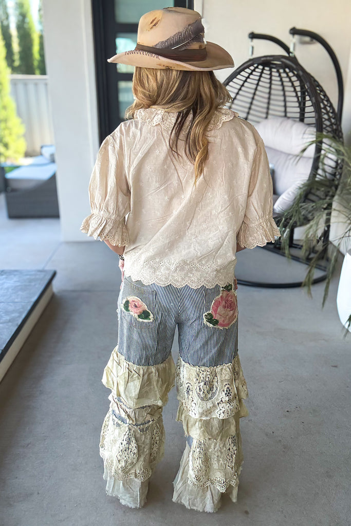 Painted Rose Patchwork Boho Pants