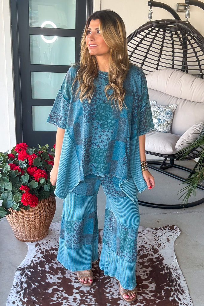 Stich And Stroll Pants - 100% Cotton - Teal