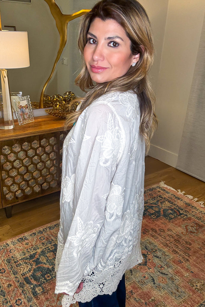 Sunlit Petal Oversized Tunic - Natural