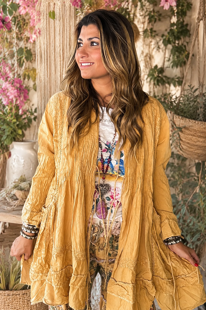 Well With My Soul Jacket - 100% Cotton - Mustard