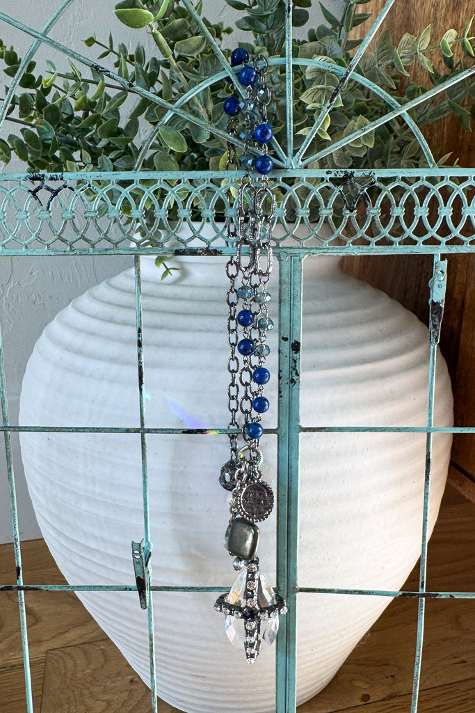 Blue Lapis Crystal Charm Necklace
