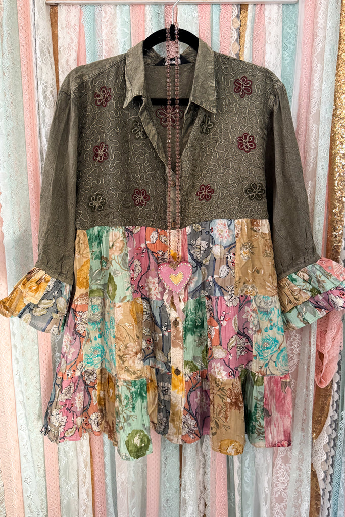 Getaway Garden Blouse - Gravel .