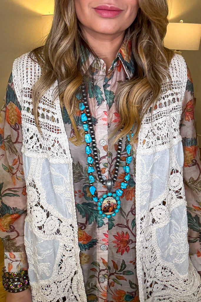 PRE ORDER: Well Polished Crochet Vest - Natural