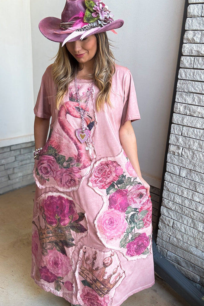 Flamingo Heirloom Pink Maxi Dress - 100% Cotton