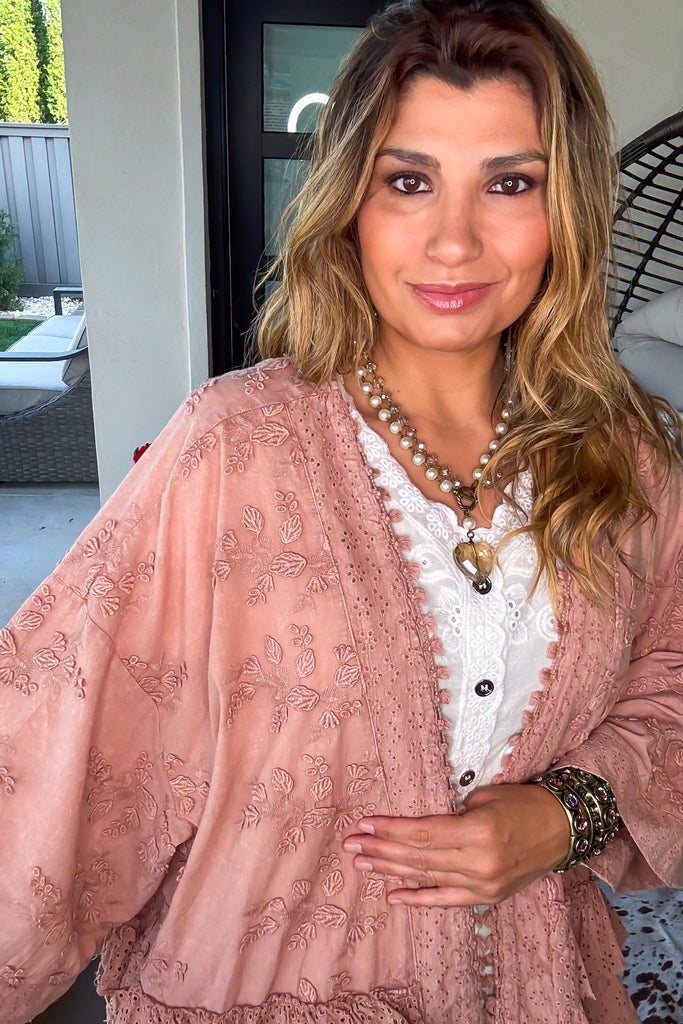Terra Cotta Spice Cardigan - 100% Cotton - Rust
