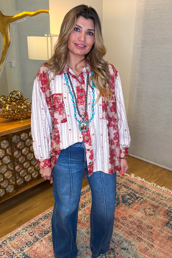 PRE ORDER: Canyon Rose Blouse Schaket - Ruby