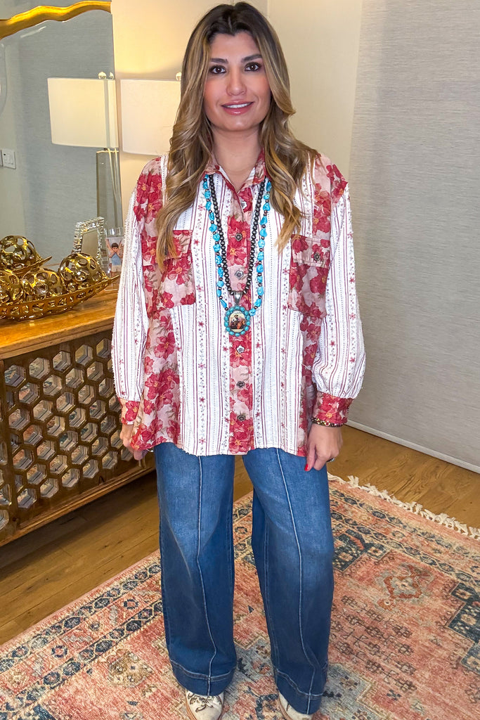 PRE ORDER: Canyon Rose Blouse Schaket - Ruby