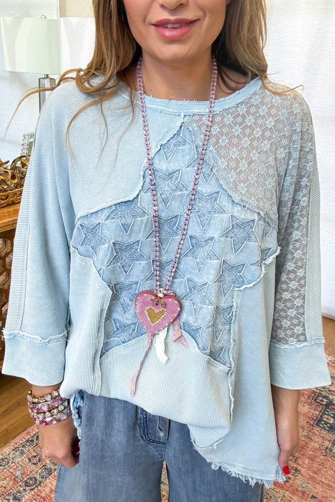 PRE ORDER: Star Energy Top - Blue - 100% Cotton