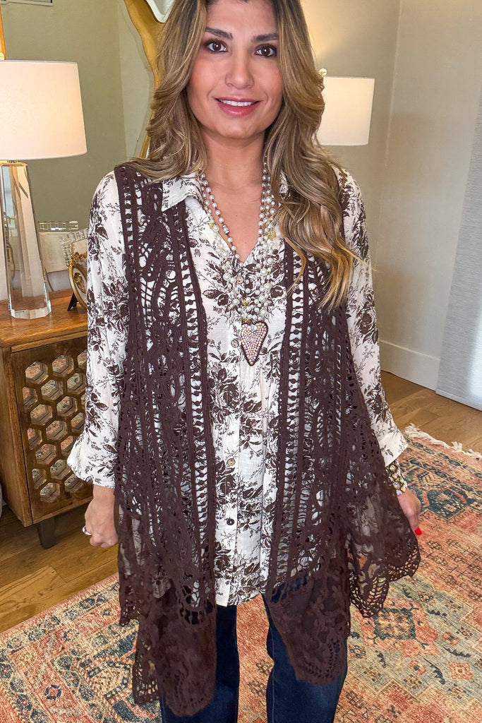 AHB EXCLUSIVE: Dream Weaver Vest - Brown - 100% COTTON