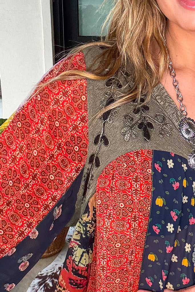 Along The Way Blouse - Gravel