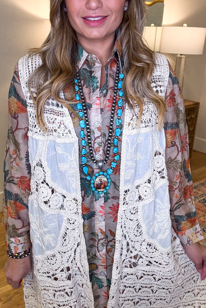 PRE ORDER: Well Polished Crochet Vest - Natural