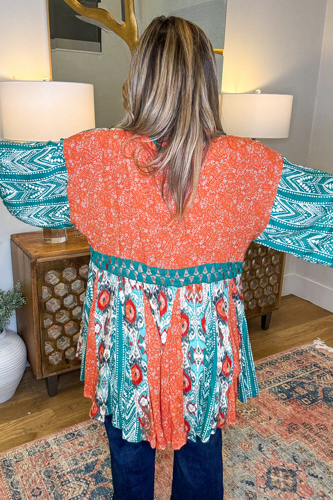 No Extra Effort Tie Front Oversized Loose Fit Cardigan - Turquoise