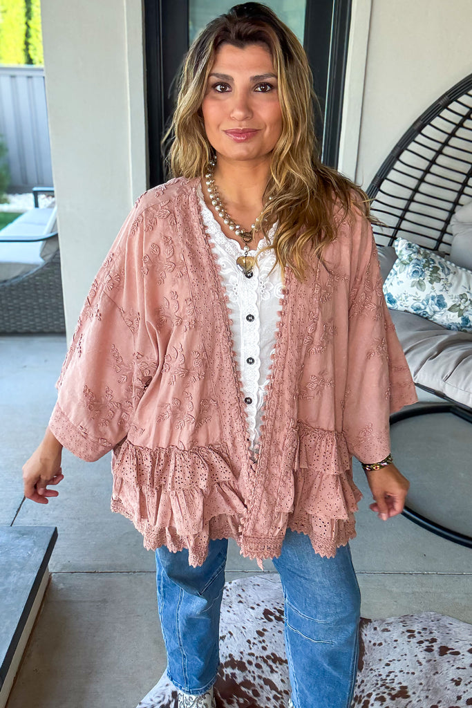 Terra Cotta Spice Cardigan - 100% Cotton - Rust