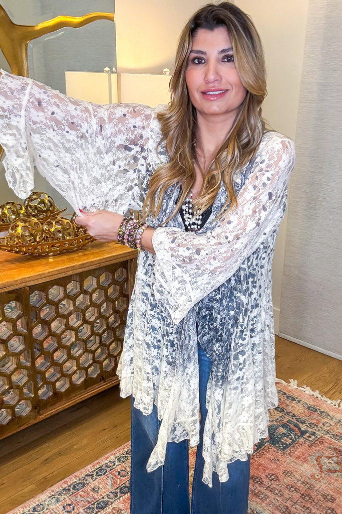 AHB EXCLUSIVE: Embracing Love Lace Cardigan - Beige/Leopard Rose