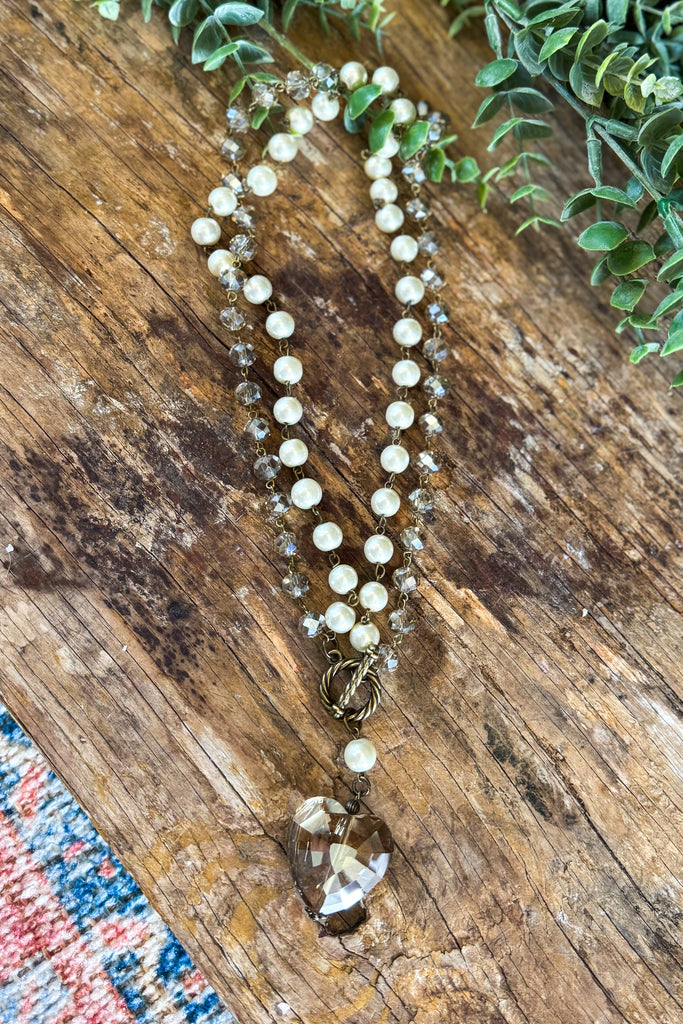 Handmade Starfall Beaded Necklace - Made in USA - Champagne Pearl