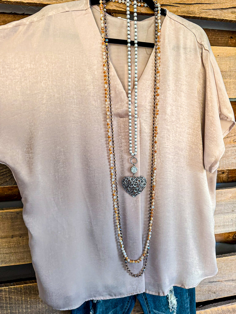 Shine With Passion Overiszed Top - Taupe