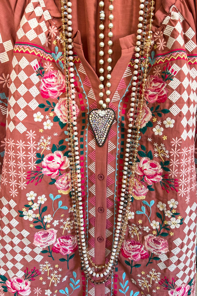 AHB EXCLUSIVE: Aspirational Embroidery Blouse - Mauve