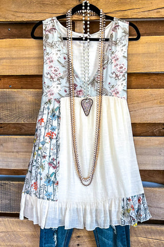 Standing For Your Love Dress - White/Sage (Two Pieces)