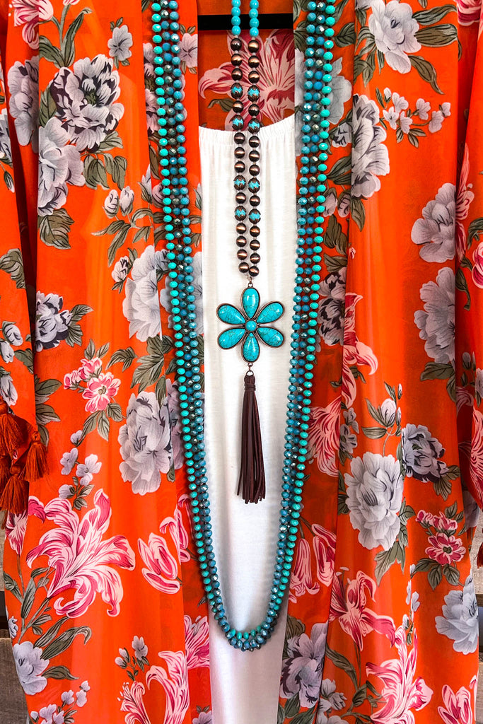 Brighten Your Day Kimono - Coral