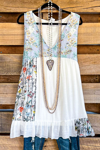 Standing For Your Love Dress - White/Sage (Two Pieces)