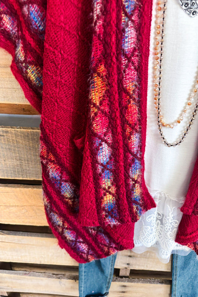 Garden Festival Ruana - Red