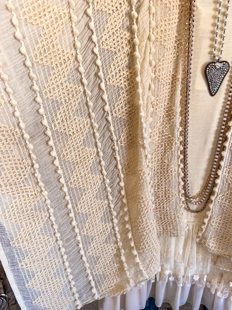 Boho Vibes Oversized Kimono - Cream