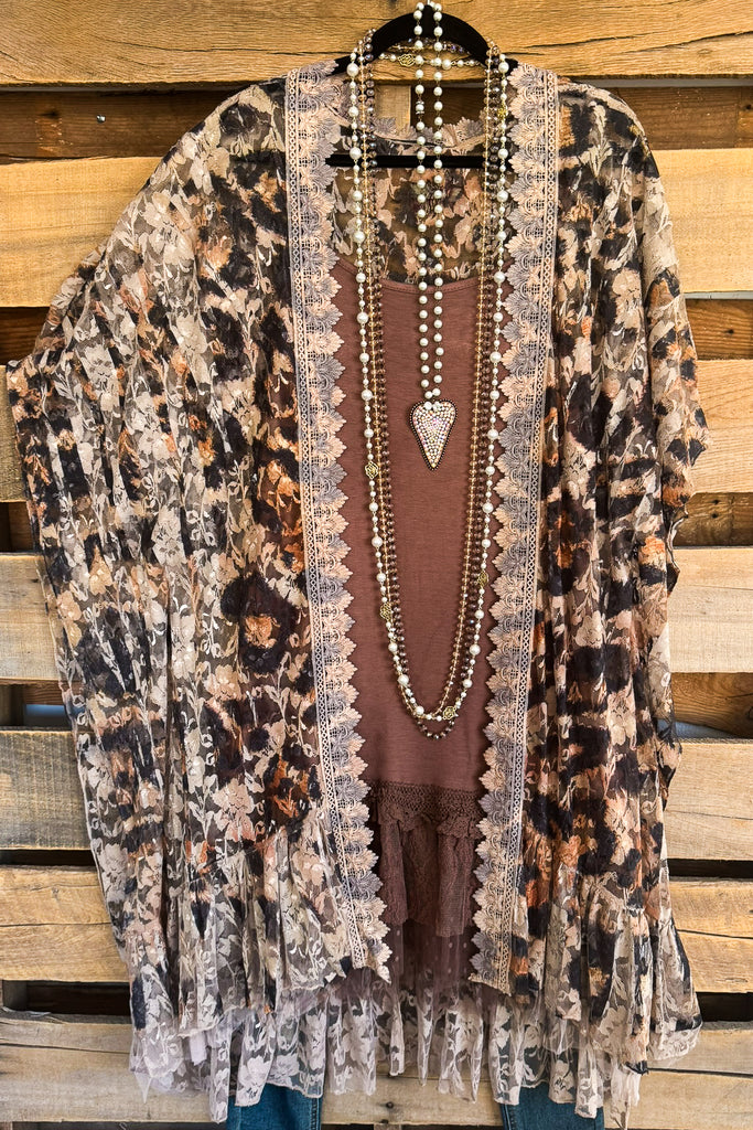 AHB EXCLUSIVE: One More Time Long Kimono Lace - Leopard