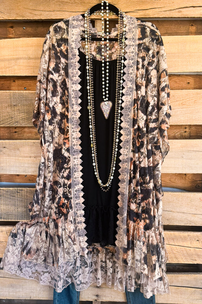 AHB EXCLUSIVE: One More Time Long Kimono Lace - Leopard