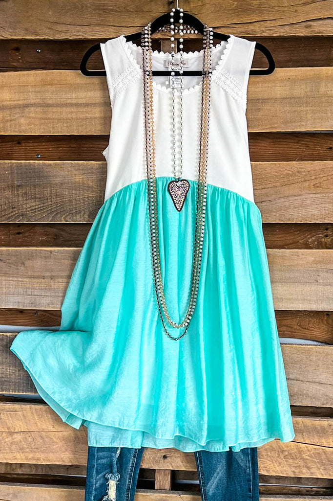 Raining Spring Dress - White Mint