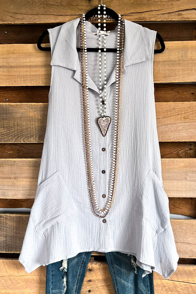 Like the Wind Tunic - Grey - 100% COTTON - SALE