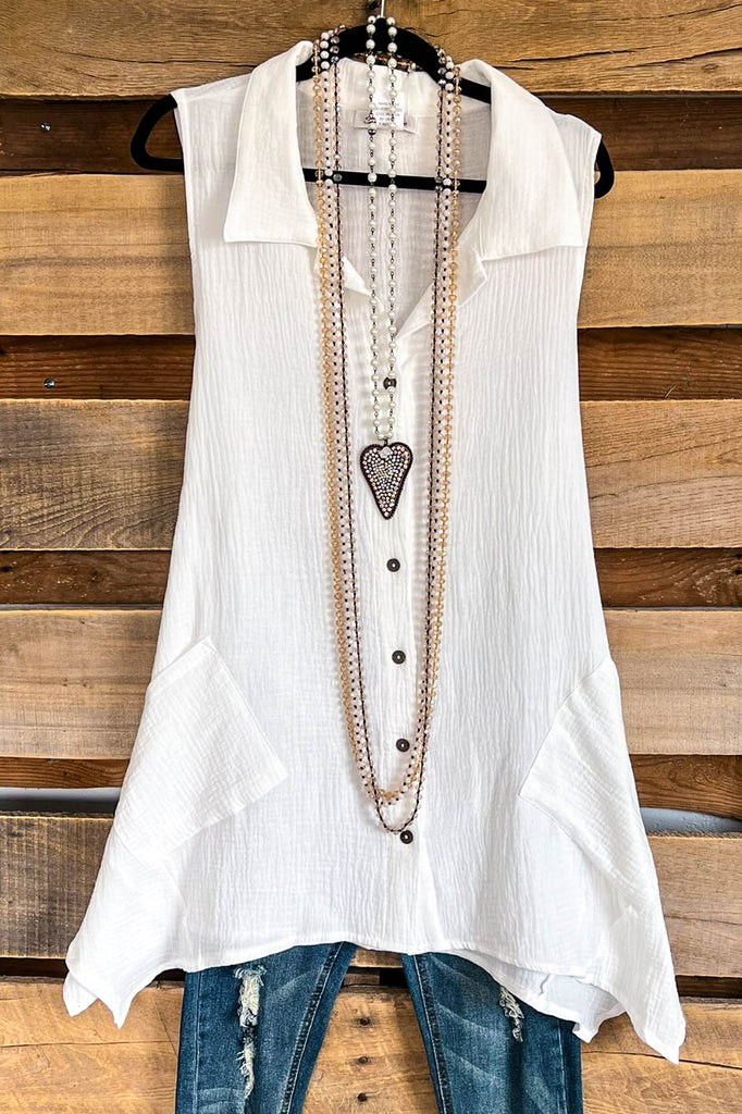 Like the Wind Tunic - White - 100% COTTON - SALE