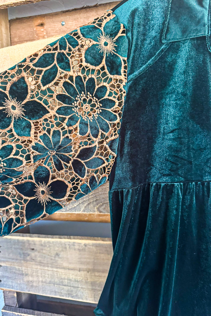 My Velvet Crush Velvet Tunic - Hunter Green