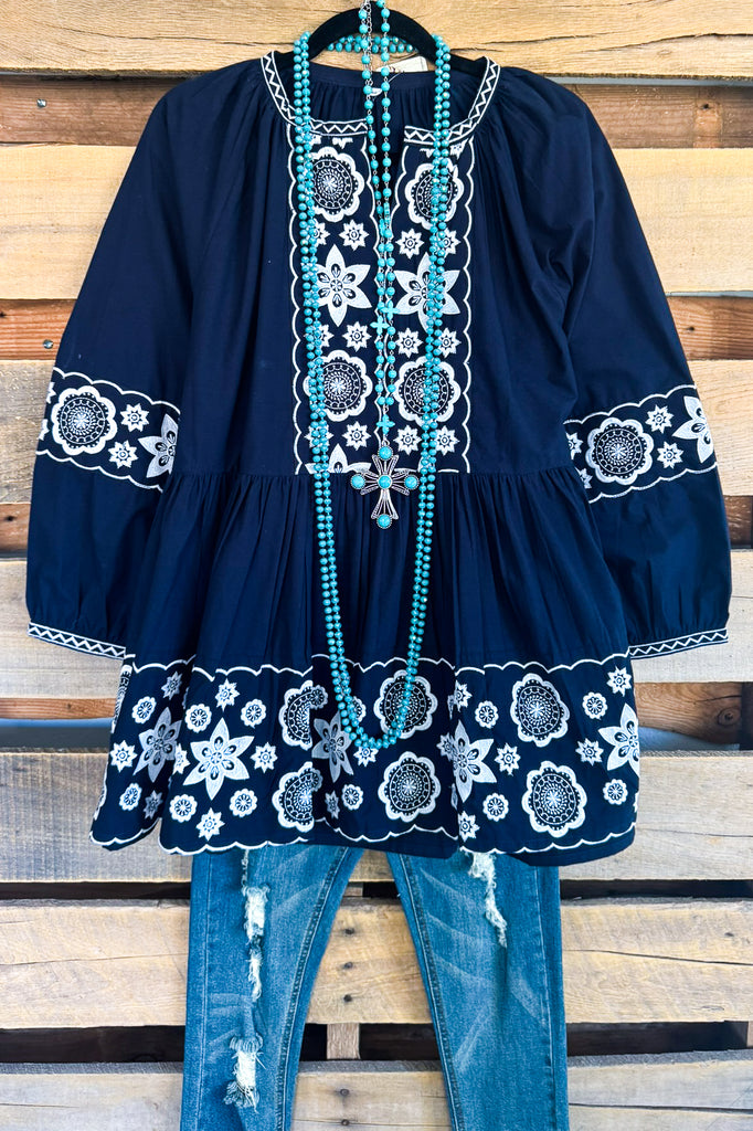 AHB EXCLUSIVE: Move With A Purpose Tunic - Navy - 100% COTTON