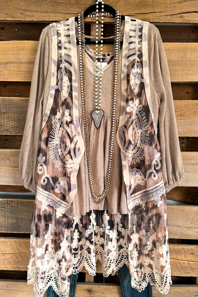 AHB EXCLUSIVE: See My Soul Vest- Natural/Leopard.