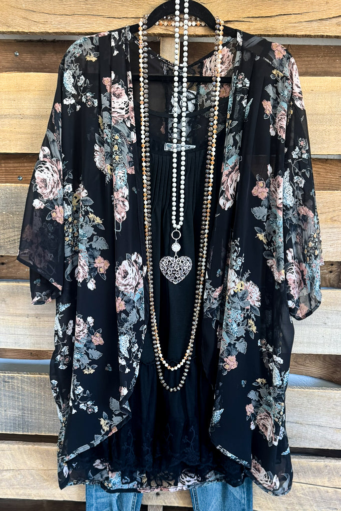 Floral Soul Cardigan - Black/Mint