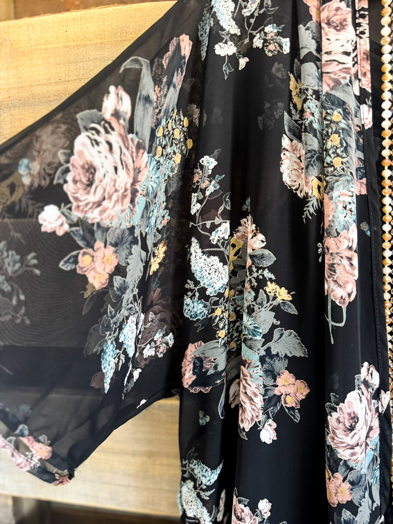 Floral Soul Cardigan - Black/Mint