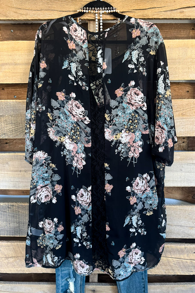 Floral Soul Cardigan - Black/Mint