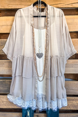Floral Enough Crochet Vest - Mocha - 100% COTTON
