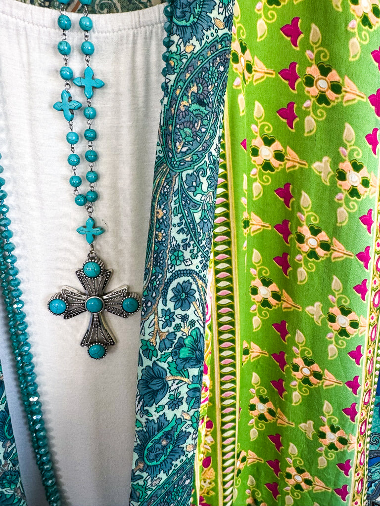 Making Wishes Kimono - Green/Square