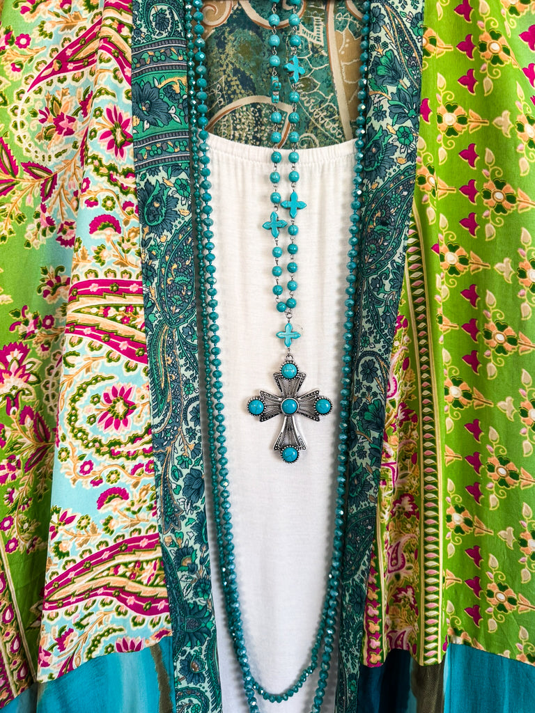 Making Wishes Kimono - Green/Square