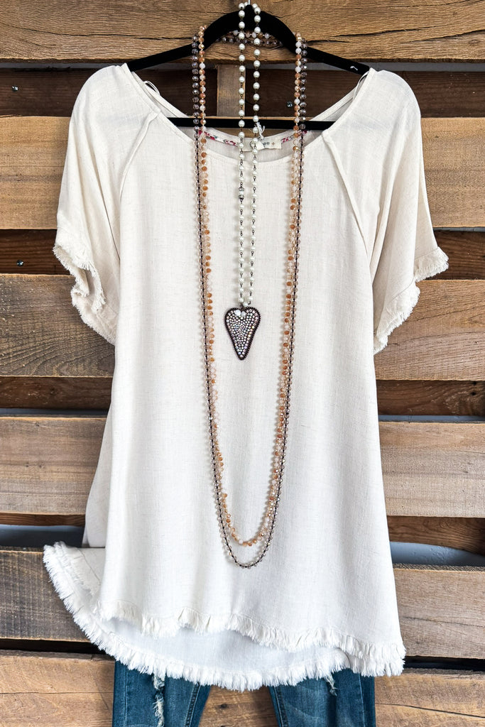 On Good Terms Tunic - Oatmeal - Linen Cotton Blend