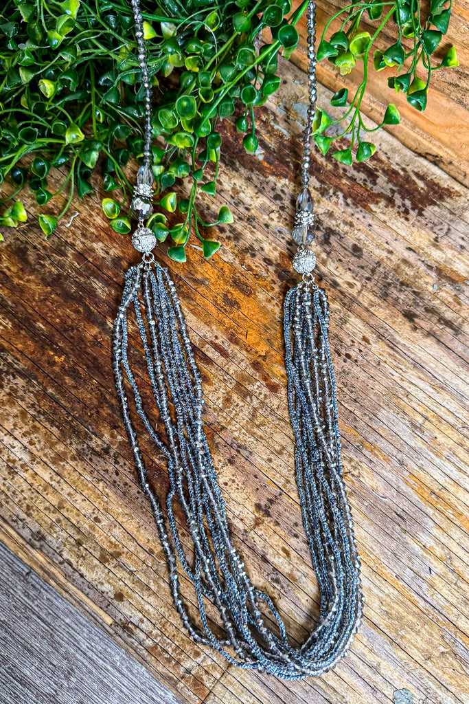 Crystal Chandelier Necklace - Lt. Gray