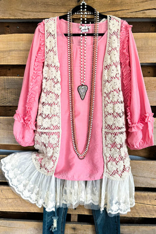 AHB EXCLUSIVE: Seaside Road Trip Crochet Vest - Beige - 100% COTTON