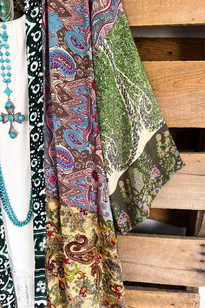 Making Wishes Kimono - Green/Multi