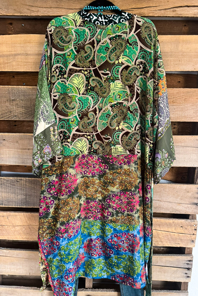 Making Wishes Kimono - Green/Multi