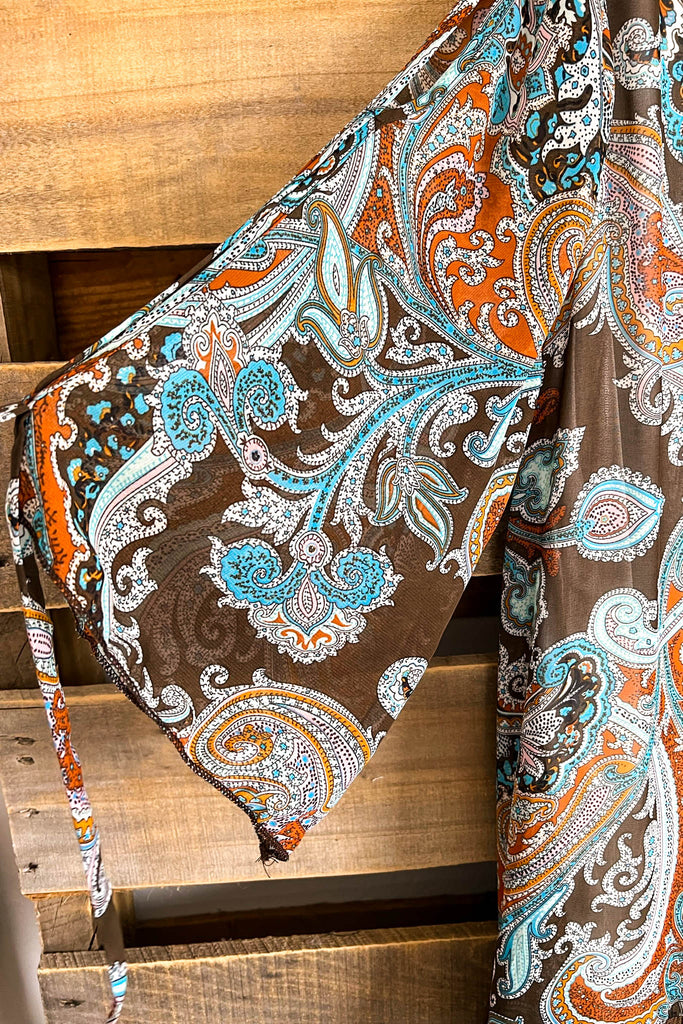 Twirl With Grace Cold Shoulder Top - Multi Brown - SALE