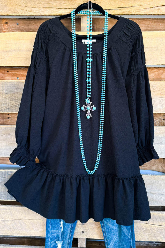 Fresh New Start Tunic - Black - SALE